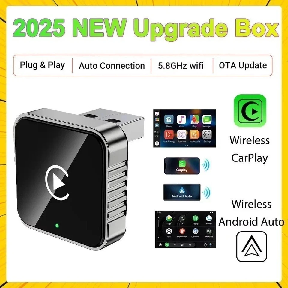 2025 USB Wireless CarPlay Adapter For iPhone Apple Wireless Dongle Plug ＆Play-UK - Image 1 of 4