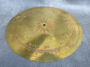 A NEW OLD STOCK 8" ENGRAVED BRASS BAROMETER DIAL PLATE - Picture 1 of 8