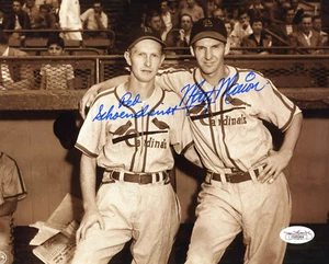 Red Schoendeinst Autographed sepia tone 8x10 deceased HOF Marty Marion JSA COA  - Picture 1 of 2