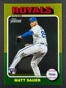 MATT SAUER RC 2024 Topps Heritage numero alto #659 cromo SP /699 Royals - Foto 1 di 2