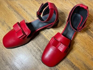 Zapatos de salón para mujer Rosado Rojo Sintético con arco con correa al tobillo tacón de bloque - elige la talla - Imagen 1 de 3
