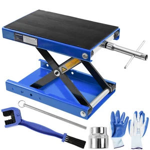 Motorcycle Lift ATV Scissor Jack Dolly 1100 lbs Steel w/ Wide Deck & Hand Crank - Picture 1 of 18