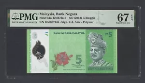 Malaysia 5 Ringgit ND(2012) P52a Uncirculated Graded 67 - Picture 1 of 2