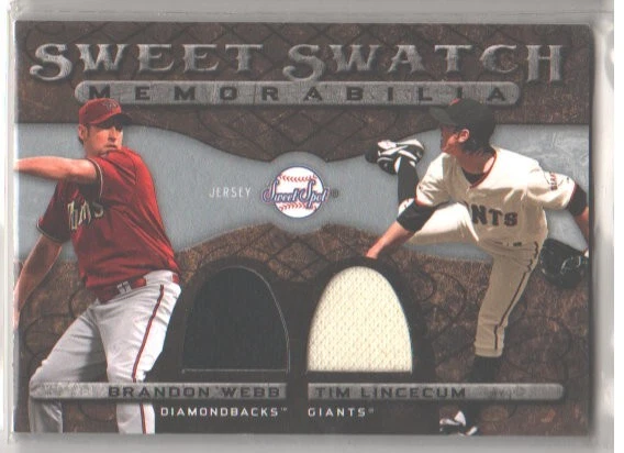 2009 Sweet Spot Swatches Dual #DSWL Tim Lincecum / Brandon Webb - Image 1 of 2