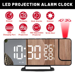 Projection Alarm Clock Alarm Clocks with Projection on Ceiling 7.5"Large Display - Picture 1 of 14