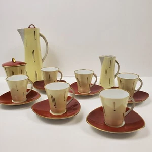 Vintage Weimar Porzellan Kaffeekanne Set 1950er Jahre Espresso Mekka 6103 Mitte des Jahrhunderts - Bild 1 von 24