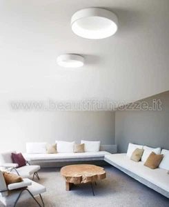 BAND DIODI PLAFONIERA GRANDE IN ALLUMINIO SATINATO BIANCO A LED - Imagen 1 de 1