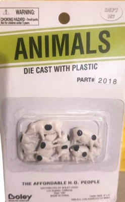 boley animals 6 PIGS WHITE / BLACK SPOTS HO 1/87 RTP BUILT ADULT STANDING 4 FARM - Image 1 of 3