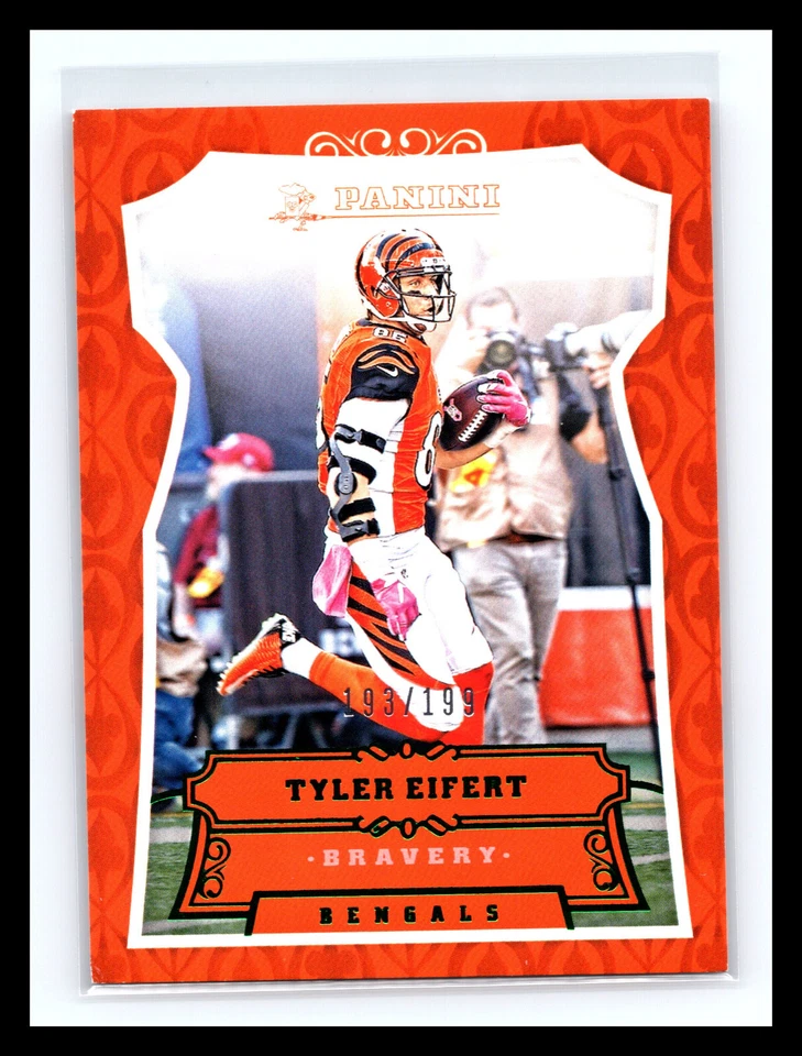 💥 TYLER EIFERT 2016 PANINI GREEN FOIL BRAVERY SERIAL # 199 - Image 1 of 2