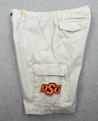 Pantalones Cortos Universidad Estatal de Oklahoma para Hombres 34 Caqui Carga Bordado Logo Bolsillo Nuevos con Etiquetas Foto 1 de 4