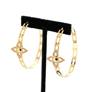 LOUIS VUITTON Monogram Creole Flower Power Creolen M66093 Gold Damen... - Bild 1 von 4