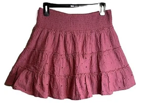 American Eagle Outfitters Junior Skirt Orange Embroidered Size Medium - Picture 1 of 5