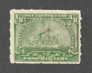 Scott # RB20, Used, F, ⅛¢ Proprietary Battleship, "KA - MO CO," Detroit, MI - Picture 1 of 2