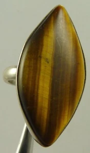 Distinctive Tiger Eye Ring Sterling Silver  size 7 can be sized - Picture 1 of 4
