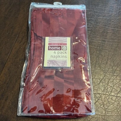 Классические домашние салфетки 4 упаковки поли вишнево-красный 20 «X 20» новый открытый пакет цель - Изображение 1 из 4