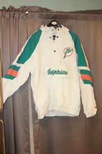 Neu mit Etikett Miami Dolphins Starter Pullover Jacke Kapuze halber Reißverschluss XXL - Bild 1 von 7
