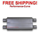 3 Chamber Performance Exhaust Muffler Dual 2.25" IN  Dual 2.25" Out