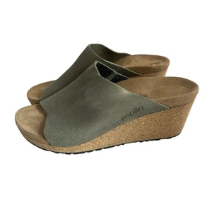 Papilllio Birkenstock Namica Wedge Sandals Metallic Leather Size 41 10 Women's - Picture 1 of 11