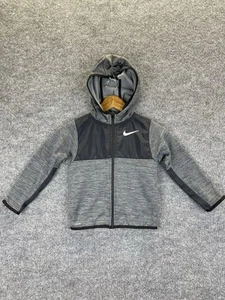 Nike Jacket Toddler Boys 4T Gray And Black Dri-Fit Training Full Zip Hoodie - Picture 1 of 11