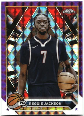 2023-24 Topps Chrome #168 Reggie Jackson Purple Geometric 16/119 - Image 1 of 2