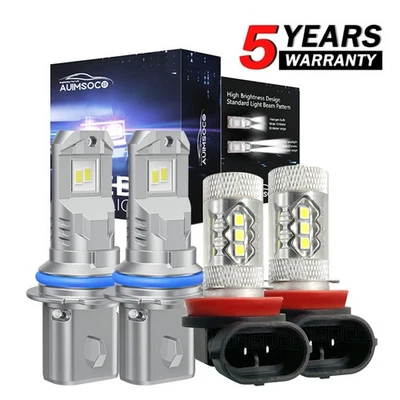 For 2005-2017 2018 2019 Nissan Frontier Front LED Headlights + Fog Lights Bulbs - Image 1 of 4