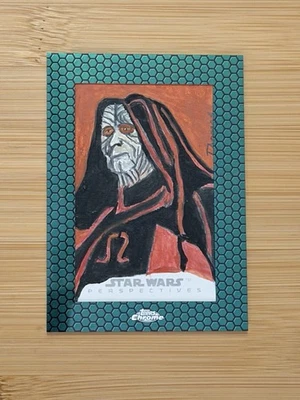 Esboço Topps Star Wars Chrome Palpatine Darth Sidious - Imagem 1 de 2