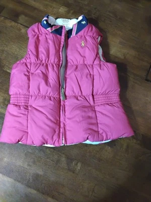 Colete acolchoado Ralph Lauren feminino reversível com zíper completo tamanho 18 rosa marfim #4 - Imagem 1 de 4