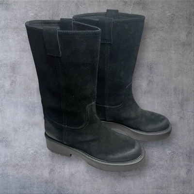 Jeffrey Campbell WYBIE Botas de Combate de Cuero Gamuza Negras Suela Gruesa para Mujer 9.5 Foto 1 de 4