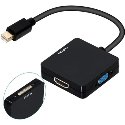 Mini DisplayPort HDMI VGA DVI Adapter 3 in 1 für MacBook Surface 1080p - Bild 1 von 4