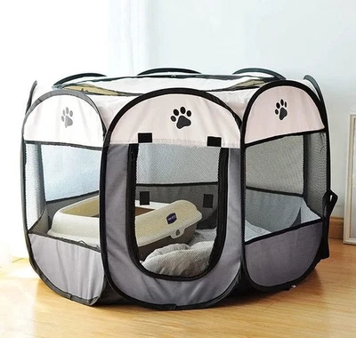 Parque infantil portátil para mascotas, parque infantil plegable para perros pluma de ejercicio para mascotas tiendas casa para gatos Foto 1 de 3