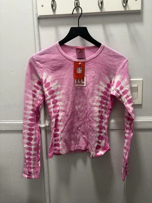 Camisa de los New York Giants para mujer grande rosa NFL manga larga tie dye hecha en EE. UU. Foto 1 de 4