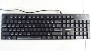 Redragon Wired Gaming Keyboard Backlit Blue Black - Picture 1 of 11