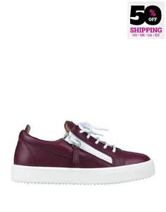 RRP€560 GIUSEPPE ZANOTTI Leather Sneakers US9.5 UK6.5 EU39.5 Two Tone Logo - Picture 1 of 8