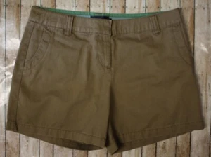 Boden Flat Front Cotton Twill Chino Shorts Womens US 14 Hook and Bar Brown WJ020 - Picture 1 of 6