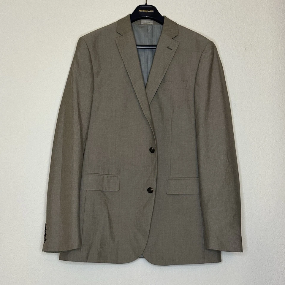 42R J Ferrar Slim Fit 3 Pc Gray Suit Coat Jacket Vest pants 42L 38x32 Dbl Vented - Image 1 of 4