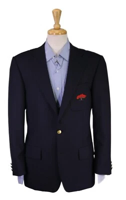 Hickey Freeman Bobby Jones Royal Poinciana Golf Club Navy Blazer Jacket 38R - Image 1 of 4
