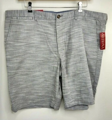Pantalones Cortos Chinos Informales Merona Para Hombres Talla 46 Gris Slub Rayas Frente Plano Bermudas Nuevos con Etiquetas Foto 1 de 4