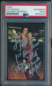 1973 PBA Bowling Lou Scalia  signed auto autograph PSA/DNA awesome inscription