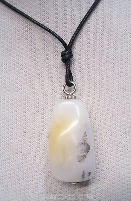 Ciondolo in ARGENTO 925 con AGATA naturale e girocollo - pietra dura - - Immagine 1 di 3