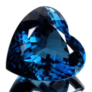 37,43 quilates grado AAA romántico corte corazón (20 x 20 mm) topacio azul Londres genuino - Imagen 1 de 2