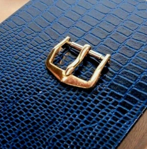 Hebilla de reloj chapada en oro de la década de 1950 ~ 15 mm (9/16") exterior ~ 13 mm (1/2") interior puntiagudo - Imagen 1 de 3