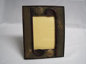 Golf Theme Heavy Pictue Frame with 3D Club Ball Tee Open 3.5"x5.5"  Outside 6x8" - Picture 1 of 3