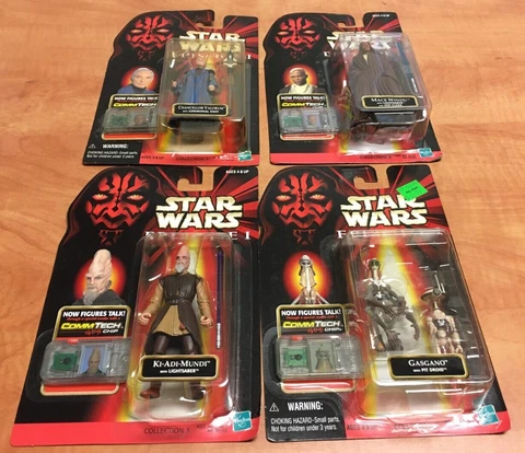 Lot of 4 Star Wars Episode I Commtech Chip Figures Collection 3 Hasbro 1998 Cover