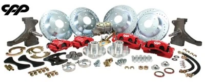 63-66 CHEVY C10 TRUCK 13" FRONT AND 12" REAR BIG BRAKE KIT W/ DROP SPINDLES 5x5 Foto 1 de 4