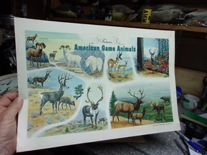 H55 Vintage Utica Duxbak American Game Tiere Großdruck 13x18 Super Farben - Bild 1 von 3