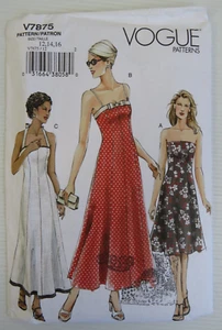 Vogue Patterns V7875 Sizes 12-14-16 Dress Uncut Sewing Pattern 2004 Vintage - Picture 1 of 5