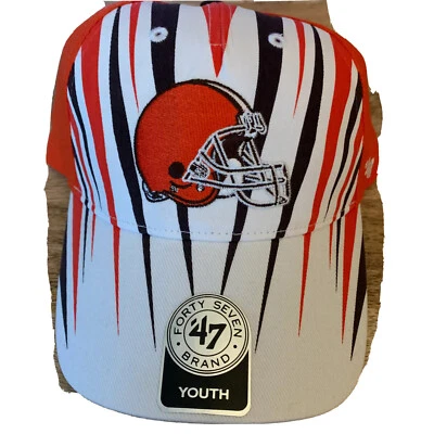 New Cleveland Browns 47 brand NFL Scrambler MVP Youth Adjustable Strap Hat Cap - Image 1 of 2