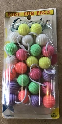 Antigo 12 suportes de rabo de cavalo Goody1989 pastéis contas gêmeas novo pacote fechado - Imagem 1 de 4