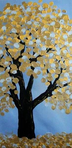 Abstract Landscape original painting "The King of the Land", 24x12x1" - Picture 1 of 5