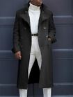 2023 Men Long Jacket Outwear Work Formal Office Trench Coat Casual Overcoat